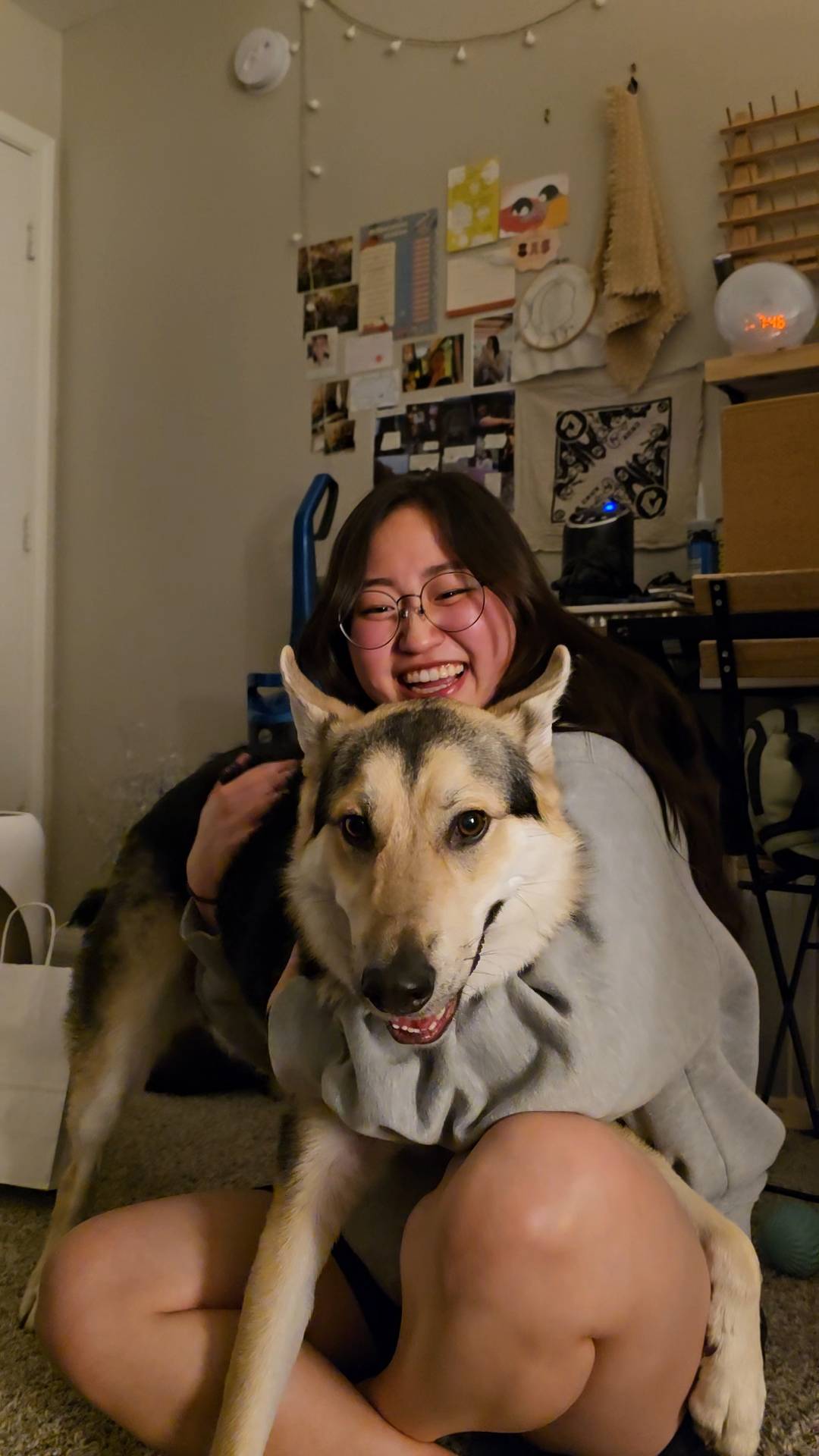 a picture of myself with my frien's dog, Zipper